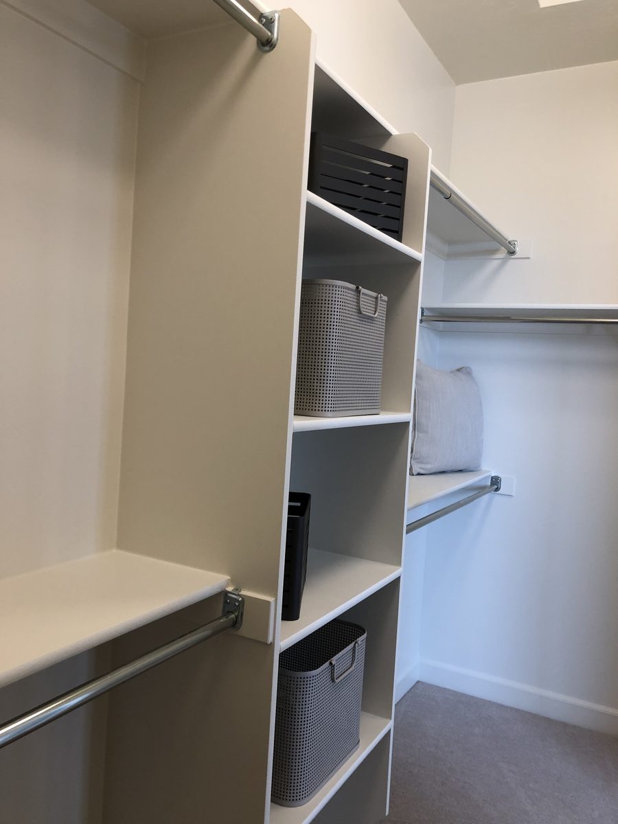 Custom closet organizer install